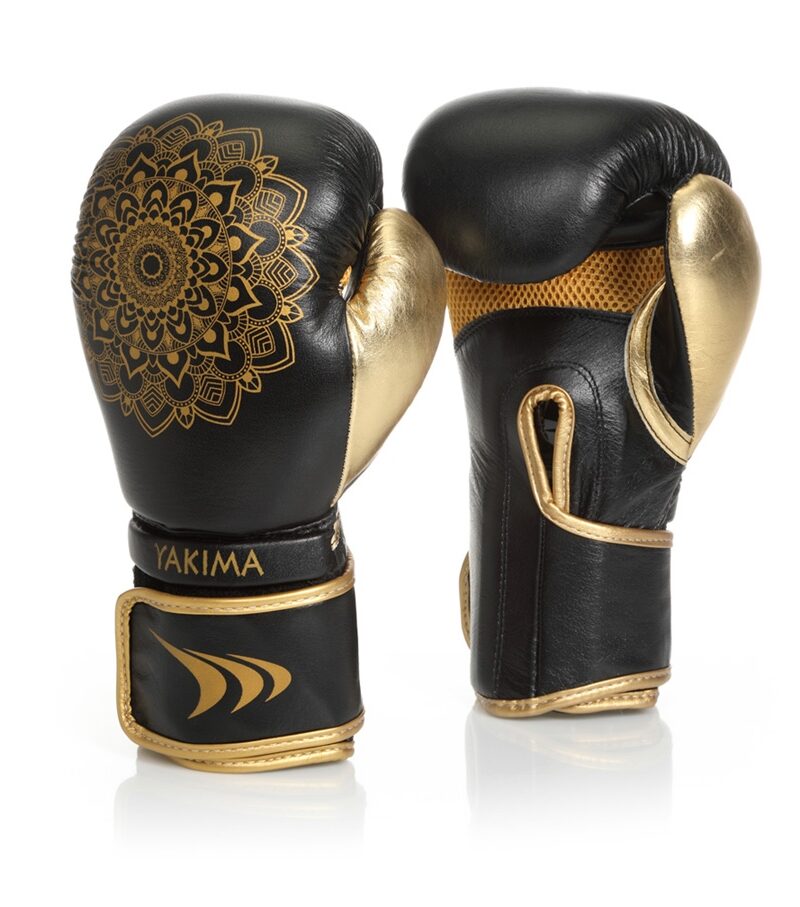 Rękawice kobiece MANDALA BLACK/GOLD 12 oz