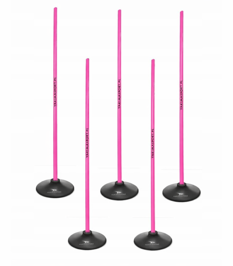Tor przeszkód slalomowy 160cm laski + podstawa 1,5kg Różowy