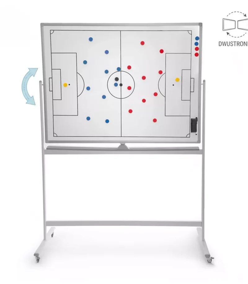 Tablica Taktyczna Piłka Nożna przestawna 120x90cm na kółkach dwustronna